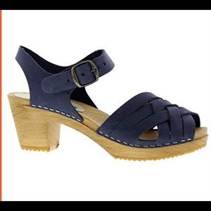 Genuine Swedish clog sandals- Navy straps